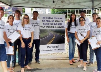 Comunidade mobilizada por asfalto Jaguaré-Valério