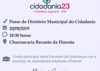 Cidadania realiza posse de nova diretoria nesta sexta-feira.