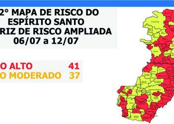Governo do Espírito Santo divulga 12º Mapa de Risco Covid-19 com 41 Municípios em Risco Alto