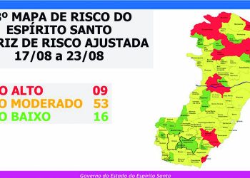 Governo do Espírito Santo divulga 18º Mapa de Risco Covid-19