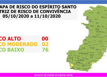 Governo do Espírito Santo divulga 25º Mapa de Risco Covid-19