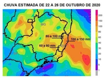 Cidades do Espírito Santo podem registrar chuva de 1 mês em 5 dias