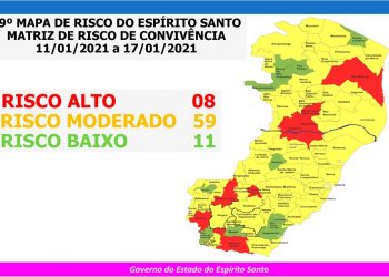 Governo do Espírito Santo divulga 39º Mapa de Risco Covid-19
