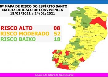 Governo do Espírito Santo divulga 40º Mapa de Risco Covid-19
