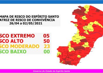 Governo do Espírito Santo divulga 52º Mapa de Risco Covid-19