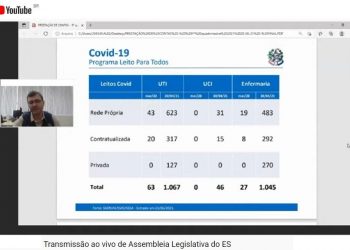 Secretário de Estado da Saúde faz prestação de contas à Ales em reunião on-line
