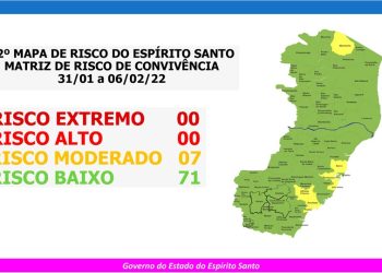Governo do Espírito Santo divulga 92º Mapa de Risco Covid-19