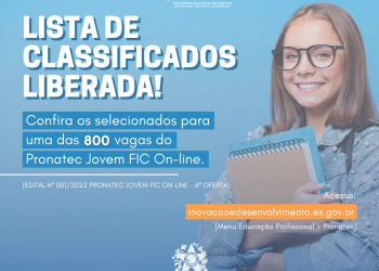 Confira os selecionados para 800 vagas em cursos on-line do Pronatec