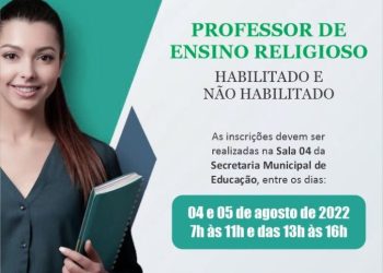 Prefeitura de Nova Venécia abre processo seletivo para professor de ensino religioso