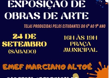 Escola Marciano Altoé realiza exposição de arte feita por alunos