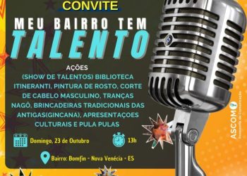 Secretaria de Cultura e Turismo realizará 3ª edição do projeto “Meu Bairro tem Talento” no Bonfim