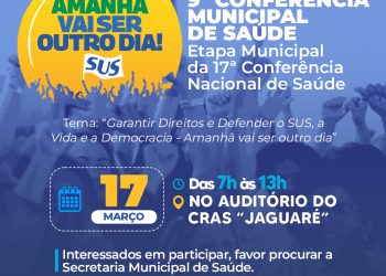 Jaguaré realiza 9ª Conferência Municipal de Saúde nesta sexta-feira
