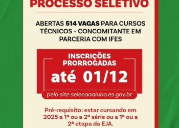 Inscrições para processo seletivo com ofertas de cursos técnicos são prorrogadas até 1º de dezembro