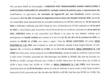 STR publica edital de convocação